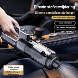 EAFC Kruimeldief snoerloos - Handstofzuiger oplaadbaar - LED verlichting - LED-scherm - Auto stofzuiger - Zwart — thumbnail 5