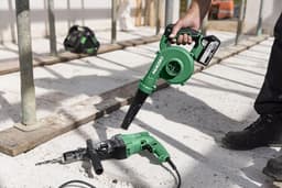 HIKOKI Accublazer + RB18DC-stofzuiger (18V, debiet zonder mondstuk: 0-3,5 m³/min, max. luchtsnelheid (met mondstuk): 95 m/s, gemiddelde luchtsnelheid: 78 m/s, stationair toerental: 0-15.000 min-1) — thumbnail 3