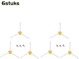 6 stuks - Accessoires voor veegmachines - Zijborstels voor iRobot Roomba 800- en 900-serie - Vervangende borstels voor modellen 860, 870, 880, 980, enz. - Reinigingsaccessoires - Wit — thumbnail 1