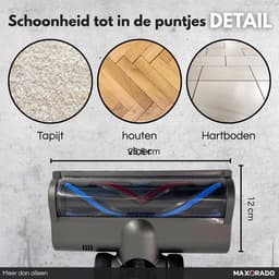 Maxorado comfort led stofzuigermond elektrische turbo borstel met verlichting - turbo zuigmond geschikt voor dyson v7 v8 v10 v11 v15 vloerborstel vervangend opzetstuk — thumbnail 4