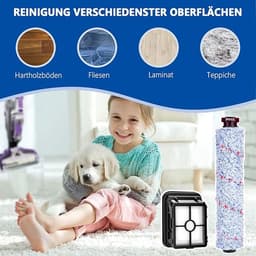 3-in-1 accessoire, 2 multifunctionele rolborstels + 2 vervangingsfilters 1866F, geschikt voor Bissell CrossWave 17132, Pet Pro 2225N, 2582N — thumbnail 2