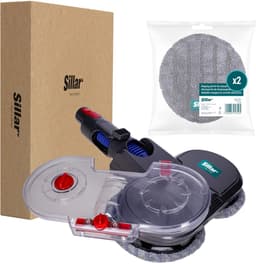 Sillar, set borstel voor stofzuiger, dweilopzetstuk, dweilkop, draaibaar 4-in-1 + 2x dweilopzetstukken, microvezel, vervangingsonderdeel, geschikt voor DYSON V7, V8, V10, V11, V15 — thumbnail 2