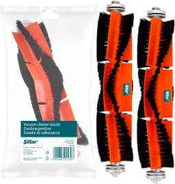 Sillar, Set 2 stofzuigerborstel, rolborstel, hoofdborstel voor robotstofzuiger, geschikt voor Xiaomi Mi Robot Vacuum Cleaner, Mi Roborock, Robot Vacuum Cleaner, vervanging SDZS01RR SDZS03RR SDZS04RR — thumbnail 1