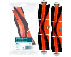 Sillar, Set 2 stofzuigerborstel, rolborstel, hoofdborstel voor robotstofzuiger, geschikt voor Xiaomi Mi Robot Vacuum Cleaner, Mi Roborock, Robot Vacuum Cleaner, vervanging SDZS01RR SDZS03RR SDZS04RR