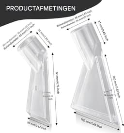2 stuks - Mondstuk - Stofzuigermondstuk - Reinigingsmondstuk - Geschikt voor het reinigen van auto-onderdelen, tapijten, trappen, stoelen, vloermatten — thumbnail 4