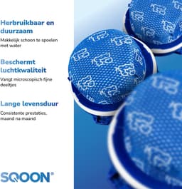 SQOON® Filterset geschikt voor Samsung Jet stofzuigers - Gelijk aan model: DJ97-02649B - Vervangt motor- en uitblaasfilter voor optimale stofopname - 3 STUKS — thumbnail 3