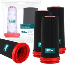 Sillar set 3 stofzuigerfilters, wasbaar, herbruikbaar, geschikt voor Bosch Flexxo Series 4, vervangende filters, schuimfilter, hoofdfilter, vervanging 12026520 / 12027764 — thumbnail 1