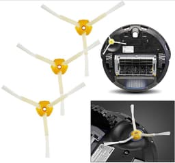 Robotstofzuiger borstelset - Zijborstel accessoire voor stofzuigerrobot - reserve vervangingsonderdelen set - geschikt voor iRobot Roomba 800/900 robotstofzuiger series - 3 stuks - geel — thumbnail 2