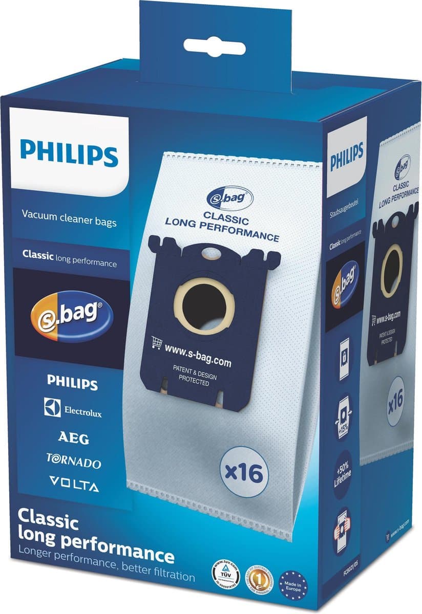 Philips S-bag FC8021/05 - Stofzuigerzakken - 16 stuks — afbeelding 1