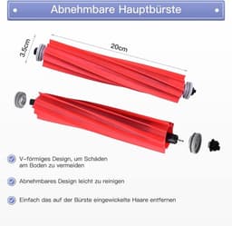 Reserveonderdelen geschikt voor Roborock S7/S7 MaxV /S7 MaxV Ultra/T7/T7S/T7 Plus, 1 Hoofdborstel, 4 Zijborstels, 2 HEPA-Filters, 2 Mopdoeken, 1 Borstel, in Totaal 10 Stuks S7 MaxV Ultra Accessoires — thumbnail 5