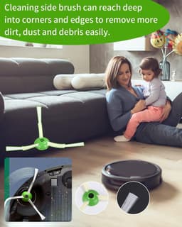Borstelvervangingsonderdelen geschikt voor Roomba E & I Series E5 E6 i7 i7+ i3 i3+ i4 i4+ i6 i6+ i8 i8+, 2 Sets Rubberen Borstels, 6 Filters, 6 Zijborstels, Vervanging Robot Stofzuiger Accessoires voor Roomba — thumbnail 3