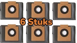 6 Stuks premium stozuigerzakken geschik voor Eufy Clean X8 Pro/X10 Pro Omni robotstofzuiger, stofzak, accessoireset, reserveonderdelen, grote capaciteit — thumbnail 1