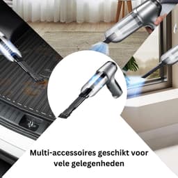 MKSS® Handstofzuiger Draadloos - Auto Stofzuiger - Kruimeldief Snoerloos - Kruimelzuiger - Zilver — thumbnail 4