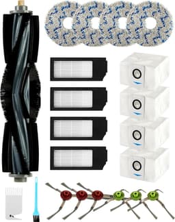 21 stuks reserveaccessoires geschikt voor Ecovacs Deebot X1 Omni / X1 e Omni / X1 Turbo / T10 Turbo/Omni robotstofzuiger, 1 hoofdborstel, 6 zijborstels, 4 dweilers, 4 filters, 4 zakken — thumbnail 2