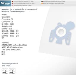 20 stofzuigerzakken incl. microfilter geschikt voor Miele Complete C3 stofzuigerserie Power, Limited Edition, Cat & Dog PowerLine, 5-laagse zak met zijvouwen, type MSM 10 — thumbnail 3