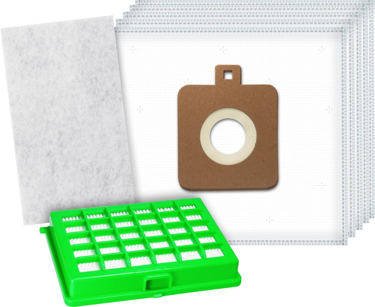 5x Dparts stofzuigerzakken en 1 HEPA filter geschikt voor Rowenta - met motorfilter - stofzuiger hepafilter en stofzakken voor Compacteo Ergo - Moulinex Compacteo Accessimo - City Space - City Space Facelift - nr. ZR003901 - ZR004501 — afbeelding 1