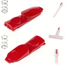 17 Parts Vervangende Vergrendelknop met Veer voor Dyson V7 V8 V10 V11 V15 – Compatibel met Verlengbuis en Reinigingskop – Rode Bevestigingsclip voor Elektrische Aandrijvingen – Set van 2 Knoppen + 2 Veren — thumbnail 1