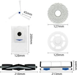 Vervangingsset Geschikt voor Ecovacs Deebot, compatibel met X2 OMNI/COMBO - Complete borstels en filters Geschikt voor verbeterde reiniging — thumbnail 4