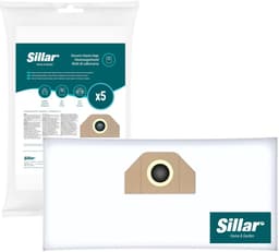 Sillar stofzuigerzakken, synthetisch, 3 lagen filtering, 5 stuks + wasbaar filter met stekker, F8, vervangers voor Karcher series A, K, WD, SE, MV, WD2, WD3 — thumbnail 1
