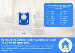 Kleanburg® - Geschikt voor AEG VX8 X Silence - Stofzuigerzakken - 20 stuks — thumbnail 4