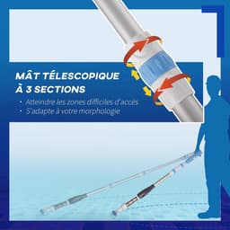 Draadloze zwembad stofzuiger met telescopische steel en verstelbare borstel — thumbnail 5
