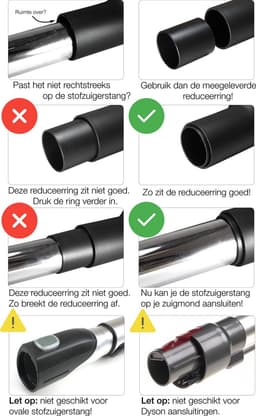 Dparts Stofzuiger Plumeau - Zacht en Hard - Universeel stofzuigermond set geschikt voor Miele Bosch Siemens Philips Nilfisk AEG Inventum Bestron Karcher Numatic stofzuiger - 32mm + 35mm - Kleine zuigmond borstel mondstuk accessoire hulpstuk — thumbnail 3
