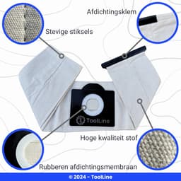 ToolLine® - Herbruikbare stofzuigerzak tot 100 keer - Geschikt voor Kärcher WD3 - WD4 - WD5 - WD6 - 6.959-130.0 - Parkside - DeLonghi - Electrolux - Hoover - Moulinex - Progress - Tornado - Volta - Karcher stofzuigerzakken — thumbnail 4