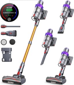 DHN Draadloze stofzuiger - zuigkracht 48 kPa - 500W Steelstofzuiger Draadloos - Batterijduur 60 minuten - Verwijderbare Batterij - 1,5 L Stofbak - Huishoudelijke Apparaten - Geschikt voor tapijt, harde vloeren en dierenhaar - — thumbnail 1