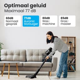 Auronic Steelstofzuiger Draadloos 220W - Draadloze Stofzuiger - HEPA Filter - Zelfstaand - Extra Accu - Op Accu - Zonder Zak - Kruimeldief - Vacuum Cleaner - Zwart — thumbnail 4