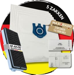 Maxorado Stofzuiger Set 8-delig – 5 Zakken + 1 Hepa + 1 Uitblaas + 1 Motor Filter - geschikt voor Miele C3, C2, S8340, S8430, S8310, S8360, S8, S5, S5211, S5210, S8460 — thumbnail 1