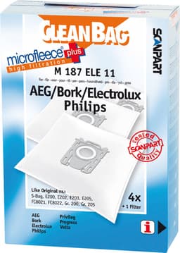 CleanBag stofzuigerzakken 4 stuks - Geschikt voor AEG Electrolux Philips S-bag - Inclusief 1 filter - Alternatief — thumbnail 1