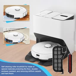 Dailygoods- Reiningsborstel 2-in-1 Set - Waterfilter - Onderhoudsborstel - Reserveonderdelen - Compatibel met Roborock S8 MaxV Ultra/S8 Pro Ultra - Hittebestendig - Robotstofzuiger — thumbnail 3