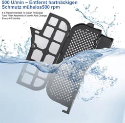 Dailygoods- Reiningsborstel 2-in-1 Set - Waterfilter - Onderhoudsborstel - Reserveonderdelen - Compatibel met Roborock S8 MaxV Ultra/S8 Pro Ultra - Hittebestendig - Robotstofzuiger — thumbnail 4