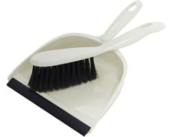 Stoffer en blik set - Mini reinigingsset - Kruimels opruimen - Compact snap-in ontwerp - 28.5 cm - Grijs