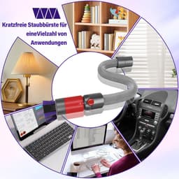 Dailygoods- Krasborstel 2-Delig - Flexibele Verlengslang 20/63 inch - Geschikt voor Dyson V7/V8/V10/V11/V15 - Universele Stofzuiger Accessoires - Ideaal voor Tapijten en Vloeren - Stofzuigerborstel — thumbnail 3