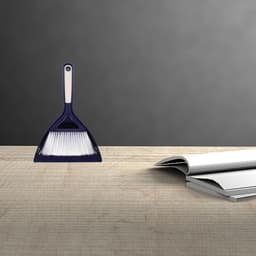Bezem Stofpan Set - Schoonmaakborstel Kit - Bureau Schoonmaken - Mini formaat - 31 cm - Grijs — thumbnail 3