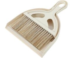 Stoffer en Blik - Reinigingsset Klein - Bureau Schoonmaken - Ruimtebesparend Ontwerp - 20 x 17 cm - Wit
