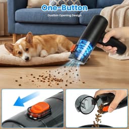 SnelShoppen - AXFEE Handstofzuiger 20000 Pa Draadloos, 4-in-1 Accu Mini Stofzuiger voor Auto, Huis, Huisdieren, Kantoor, Sterke 200000 RPM met 1-Knops — thumbnail 5
