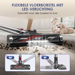 Hiazurm Steelstofzuiger Draadloos - 55000 Pa - LED-display - 55min Gebruikstijd - 2 accu's - 1,8L - 8-in-1 - 4 HEPA-filters - voor tapijt & harde vloeren - Zilver — thumbnail 5
