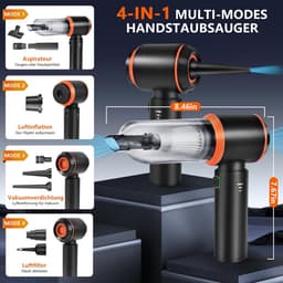 Draagbare Kruimeldief - Mini Stofzuiger Auto - Snel Schoonmaken - 4-in-1 Multifunctioneel - 0.45 kg - Zwart — thumbnail 2