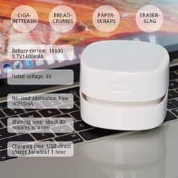 Mini Draadloze Tafelstofzuiger, Draagbare Bureau Stofzuiger USB-oplaadbaar voor Toetsenbord, Laptop, Kantoor, Auto en Huisdierenhaar(Zwart) — thumbnail 2
