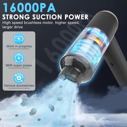 Handstofzuiger 16000 Pa - Draadloos en oplaadbaar - Lichtgewicht en draagbaar - Ideaal voor auto en huis - ShopVlot — thumbnail 2