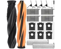 PromoHome Accessoireset voor Dreame Aqua10 Ultra Roller Complete robotstofzuiger, 20 stuks – 2 hoofdborstels, 2 dweilpads, 6 stofzakken, 4 HEPA-filters, 4 zijborstels