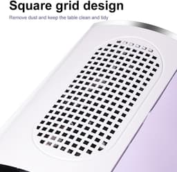 Nagelstofzuiger - Nagelstofafzuiging Stofverzamelaar - Nagelstyling Werkplek - Dubbele Ventilator - 500 Gram - Paars — thumbnail 3