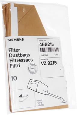 10 stuks Siemens VZ9215 stofzuigerzakken voor VR12 VR15 VST105 steelstofzuiger series - nr. 00459215 — thumbnail 3