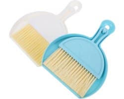 Stoffer en Blik Set - Kleine Veegset - Snel Opruimen - Compact Ontwerp - 21 cm - Diverse Kleuren