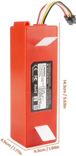 6500mAh Batterij Compatibel Met Xiaomi Roborock S50 S51 S55 - 14,4V Stabiele Prestaties - Bescherming Tegen Overbelasting En Kortsluiting Eenvoudige Installatie - Oranje — thumbnail 4