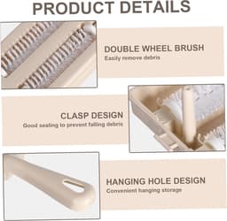 Kruimelveger Handmatig - Kruimelborstel - Snel Opruimen - Dubbele Rolborstels - 26 cm - Beige — thumbnail 5