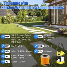 Patroonfilter compatibel met Karcher - 2 stuks vervanging voor WD2 WD3 MV2 MV3 Serie A K SE 4001 SE 4002 nat- en droogstofzuigers - onderdeelnummer KAR64145520 van Gekufa. — thumbnail 3