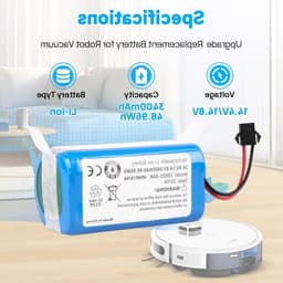 Krachtige 3400 mAh batterij voor diverse stofzuigers zoals Tikom, Yeedi en Conga Excellence, ideaal voor langdurig gebruik en optimale prestaties — thumbnail 5